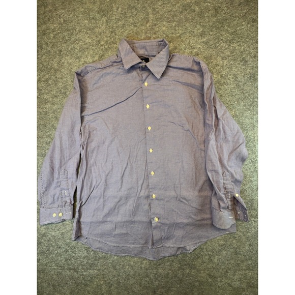 Ben Sherman Other - Ben Sherman Tailoring Mens XL Blue Red Micro Houndstooth Stretch Button  Shirt